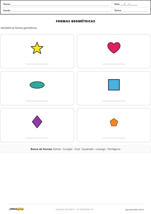 Atividade formas geométricas